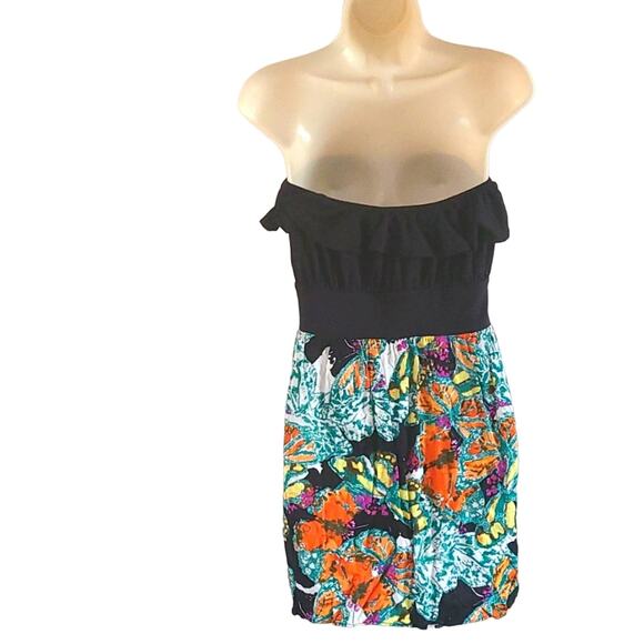 Derek Heart Strapless Floral Ruffle Tube Top – Women's Size Large - Picture 5 of 6